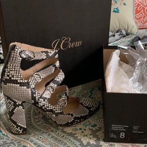 Snakeskin printed leather J Crew Heels